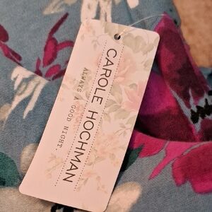 Midnight by Carole Hochman Blue and Purple Floral Nightwear3Piece Set🌹🌹🌹